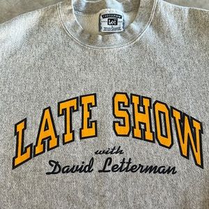 Lee Vintage 90s David Letterman Late Show Heather Gray Crewneck Sweatshirt Large